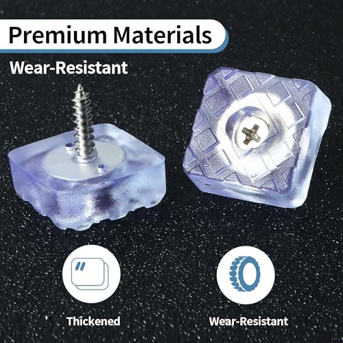 Alise 12Pcs Square Rubber Furniture Pads,Rubber Feet Sliders Carpet Saver Hardwood Floor Protectors Surface Protection for Chair Table Sofa Couch Leg Caps Non Slip Furniture Grippers,Blue,1''x1'' - color: Clear-blue