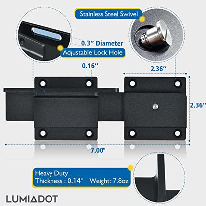 Flip Gate Latch Lock with Padlock Hole 3Pack, 3.5mm Heavy Duty Aluminum Alloy Adjustable Door Latch for Sliding Swing Open Gate, Outdoor, Wooden Fence, Barn, Shed, Garage, Yard - size: 3 Pack