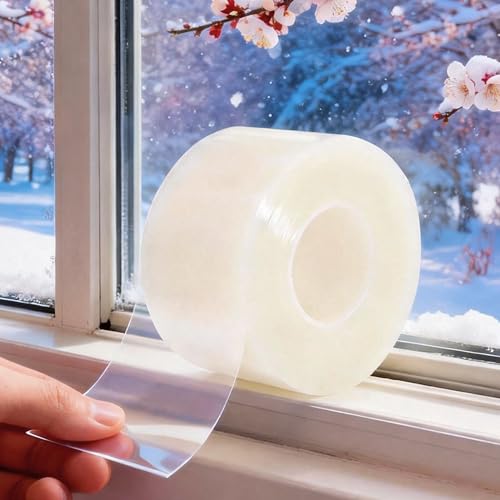 Window Sealing Tape Weather Stripping Tape 2 Inch x 35 Yards Residue Free Clear Window Insulation for Shower Glass Gaps and Doors Seal Windproof Tape (2 Inch x 35 Yards) - style: 2 Inch x 35 Yards