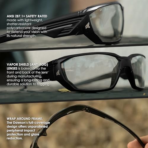 Edge TXD416 Dawson Polarized Wrap-Around Safety Glasses - color: Black, style: Casual