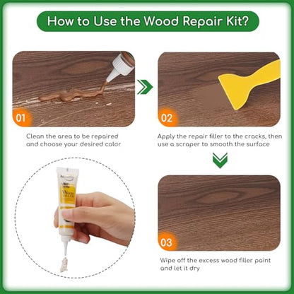Wood Furniture Repair Kit, 24 Colors Wood Touch up Filler, Repair Scratch, Cracks, Stains, Discoloration for Wood Furniture - Cloth -Textured Series - color: Cloth -Textured Series