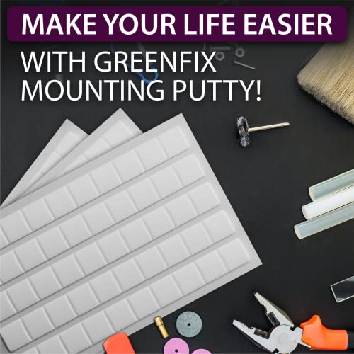 GreenFix Sticky Mounting Putty 500PCs - White Sticky Tack for Wall Hanging - Removable Adhesive Mounting Putty Squares for Picture Hanging Crafts - Tacky Wall Adhesive