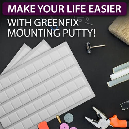 GreenFix Sticky Mounting Putty 500PCs - White Sticky Tack for Wall Hanging - Removable Adhesive Mounting Putty Squares for Picture Hanging Crafts - Tacky Wall Adhesive
