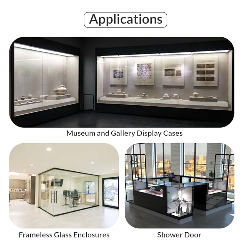 FHC L-Mount Universal Hinge, Aluminum Material, Matte Black Finish, for 1/4" Tempered Glass, Free-Swinging Single-Acting, Square Design Shower Door Hinge - color: Matte Black