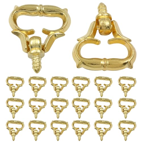 Piutouyar 20 Pcs Mini Pull Handles, Gold Cabinet Handles, Self-Tapping Screws Knobs, Metal Small Drawer Pulls for Jewelry Box Cupboard Wardrobe Dresser Furniture Hardware Decorative Knobs - color: Gold