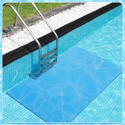 Breling 24" x 36" Swimming Pool Ladder Mat, Protective Pool Ladder Pad Step Mat with Non Slip Texture for Above Ground Swimming Steps Liners and Stairs(Vertical Striped) - size: 24" X 36", style: Vertical Striped