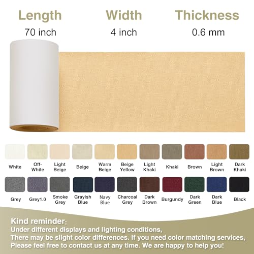 Gheeidau Canvas Repair Tape 4×70 Inch Waterproof Self-Adhesive Fabric Repair Patch for Repairing Boat Covers,Tents,Patio Umbrellas,Car Seats,Luggage,Sofas.(Beige Yellow) - color: Beige Yellow