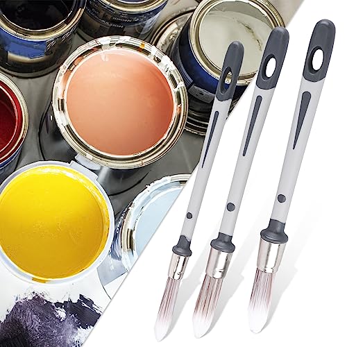 3pcs Paint Brushes for Walls, 0.45/0.6/0.7 inch Small Paint Brush Wall Trim Painting Tools Ideal for Baseboards House Wall Corners Paint Edger Brush and Touch Up Painting