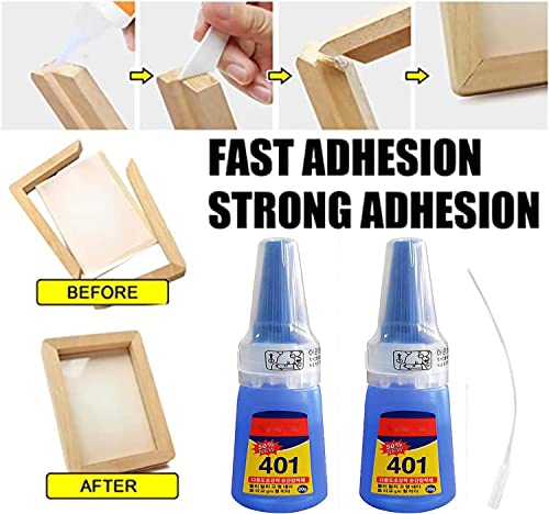 Glureo Multipurpose High-Grade Bonding Glue, All Purpose Repair Glue, 401 Instant Adhesive Super Strong Liquid Glue for Ceramic,Plastic,Wood, Metal (2PCS) - color: 2pcs