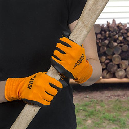 Midwest Gloves & Gear 94-L-L-AZ-12 Mens MAX Grip, Single Pair, Orange - size: Single Pair