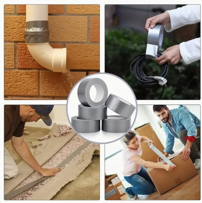 Heavy Duty Cloth Waterproof Tape 2" x50ft, Fiberglass Reinforced for Roofing/Pipes, Butyl Rubber Adhesive - Weatherproof & UV Resistant (Gray) - color: 1 year ash