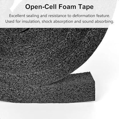 Weather Stripping Door Seal Strip, 1 in x 1 in, Non-Adhesive, High Reslilience, AC Insulation Tape, Weatherproof, Reduce Noise, Gap Filler, Foam Insulation Tape for Doors and Windows - color: Non-Adhesive