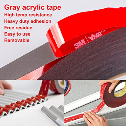 3M Double Side Tape Heavy Duty,1in x 10ft Mounting Tape Strong Adhesive Double Sided Tape Waterproof Foam Tape for LED Strip Light, Picture Hanging Strips for Wall - size: 1in X 9.85ft