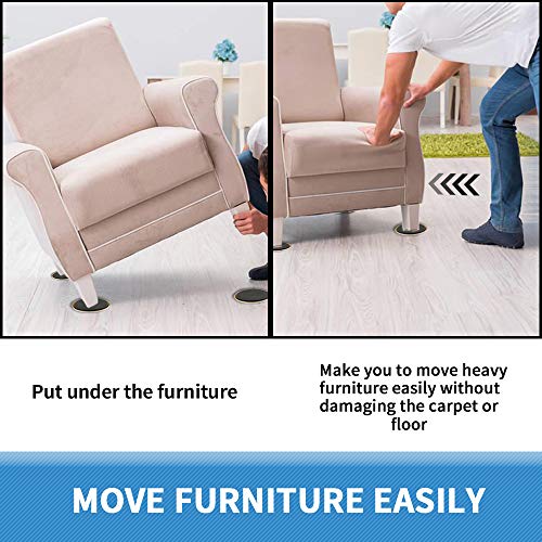 Furniture Sliders for Carpet, 24 Pack Heavy Duty Furniture Moving Pads, 3.5 Inch Reusable Furniture Movers Sliders for Protect Carpet Surfaces, Move Heavy Furniture Easy and Quickly! - size: 24pcs 3.5" Beige