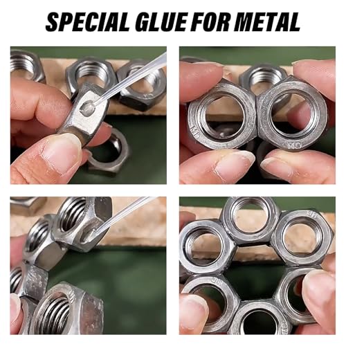 2-Pack Metal Glue, Heavy Duty Super Glue for Metal, Aluminum, Stainless Steel, Craft - Strongest Metallic Adhesive Weld, Fast-Bonding & Clear, Liquid Bonding Adhesive for Plastic, Wood - size: 2 Pack