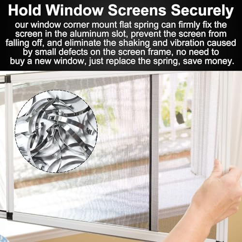 50-Pack 5/16 in. x 3/4 in. White Plastic Screen Frame Corners and 25-Pack Corner Mount Flat Window Spring Screen Tensioners for Window Screen Repair kit