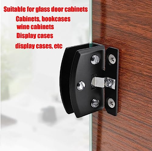 Black Glass Door Hinge Cabinet and Bathroom Door Hinge Suitable for Thickness of 5-8mm - color: black (5 pairs (= 10 pieces))