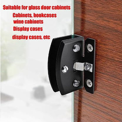 Black Glass Door Hinge Cabinet and Bathroom Door Hinge Suitable for Thickness of 5-8mm - color: black (5 pairs (= 10 pieces))