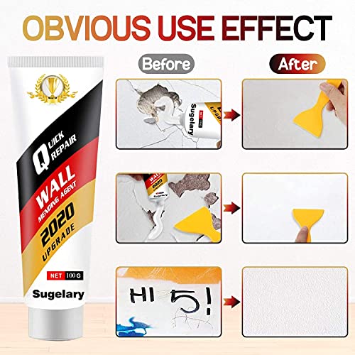 Drywall Patch Repair Kit with Scraper, Wall Spackle Repair Paste, Wall Mending Agent Quick and Easy Solution to Fill The Holes for Home Wall, Plaster Dent Repair and Wood Scratch Repair - color: White 3Pack