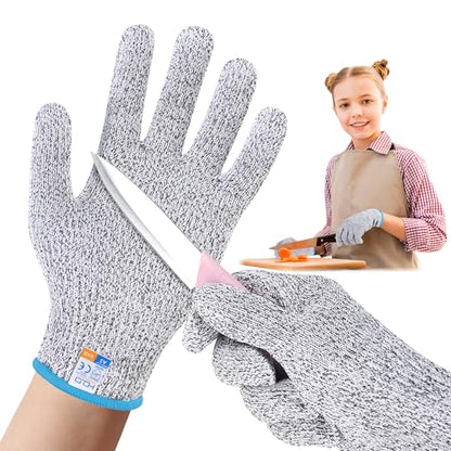 HANDLANDY Kids Cutting Gloves, Food Grade Safety Gloves for Cooking, Fishing, Whittling, Wood Carving - size: XX-Small