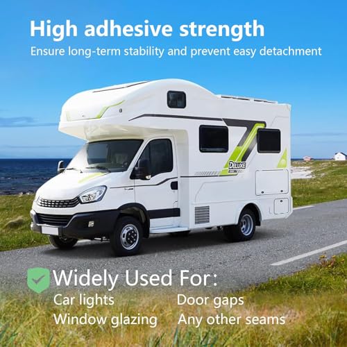 LLPT Butyl Tape White 2 Inch x 33 Feet 5mm Thickness Water Tight Seal for Leak Proof EPDM RV Repair Window Glass Boat Sealing Roof Pipe Patching(WST5110) - color: White, size: 2" x 33 Ft