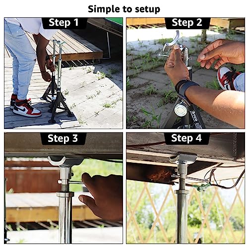 BESTOOL RV Supports Stabilizer Jacks, Travel Trailer Stabilizer Jacks Camper Jack Stands from 17.3" to 30.3" 5Ton /12000 lbs Capacity - color: Black-Dual head RV stabilizer jacks/2PC