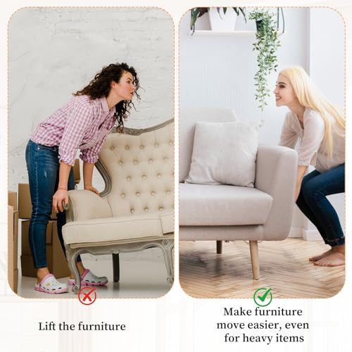 12 Pcs Self-Adhesive Stick Furniture Sliders 2 Inch Furniture Movers Self Adhesive Chair Gliders Furnitures Moving Glides Pads Self Adhesive Gliders for Carpet Hardwood Floors(Round)