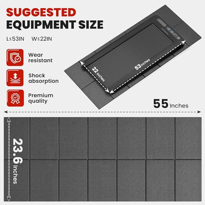 Walking Pad Treadmill Mat for Carpet Floors,55x24 Hardwood Floor Protection, Mats for Under Walking pad/Treadmill/Bike/Exercise Equipment on Carpets, Noise Shock Absorption, Stationary - size: 55"L x 23.6"W x 0.2"Th