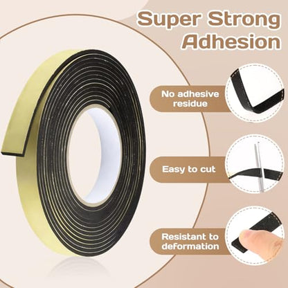 Foam Insulation Tape 0.08'' x 0.39" x 33Ft Density Foam Adhesive Soundproofing Waterproofing Weather Sealin Car Speaker Sealing Tape Weather Stripping Door Seal (33Ft x 0.08'' x 0.39") - color: 33Ft x 0.08'' x 0.39"