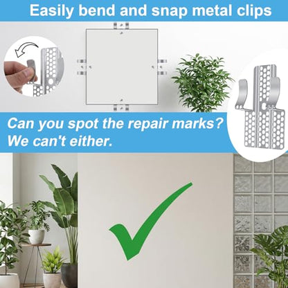 10 Pack Drywall Repair Clips, 1/2 Inch Drywall Patch Clips with 20 Screws, Professional Stainless Steel Dry Wall Repair Kit for Damaged Walls Repairing