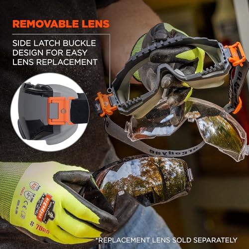 Ergodyne Skullerz Modi Protective OTG Safety Goggle, Indirect Venting, Anti Fog, Scratch Resistant - color: Smoke Lens