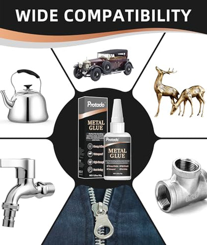Metal Glue, 35g Heavy Duty Super Strong Clear Glue, Waterproof Heat Resistant Adhesive for Metal Bonding, Repair, Steel, Aluminum, Iron, Copper, Auto Parts, DlY Kits - style: Metal Glue