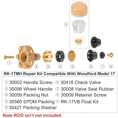 RK-17MH Repair Kit Metal Handle,Outside Faucet,Compatible with Woodford Model 17 - size: RK-17MH