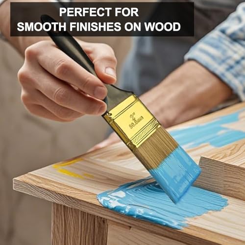 Great Andrew Paint Brushes, 10 PCS 2" Bulk Paint Brush Pack Multi use, Flat Paint Brushes Set for Walls Fences Trim Home Furniture - size: 10 PCS, 2"