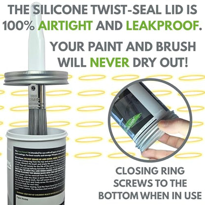 Paint Saint – 4 Airtight Touch Up Paint Containers with Built-In Brush | Mess-Free Storage & Quick Touch-Ups | Perfect for Homeowners, DIY & Property Managers (Pack of 4) - size: 1 Count (Pack of 4)