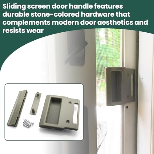 Stone Screen Hardware kit for Andersen Doors,Stone Sliding Screen Door Pull for Andersen A-Series Gliding and Hinged Patio Doors, Frenchwood Narroline, Perma-Shield(1982 to Present)