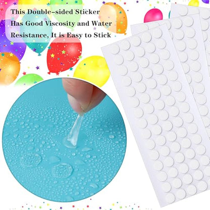 JANYUN 225 Pieces Double Sided Sticky Dot Stickers Removable Round Putty Clear Sticky Tack No Trace Super Sticky Putty Waterproof Small Stickers for Wall Wood Ceramic Metal Plastic (10mm) - size: 0.39" Round