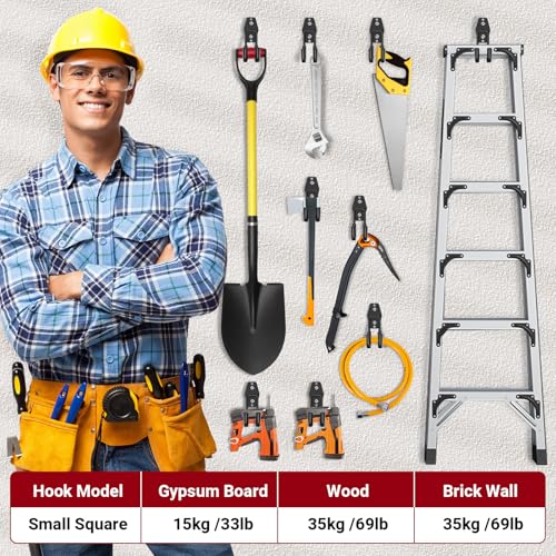 Garage Storage Utility Hooks 12 Pack, Small J Shaped Steel Heavy Duty Hanger, Anti-Slip Coating Wall Mounted Storage System, Power and Garden Tool Organizer, Ladders, Ropes, Hose, Bulk Items - style: 12 Pack J Hook