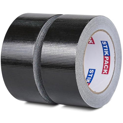 2 Pack Black Duct Tape Heavy Duty, 2 Inches x 30 Yards, 8.27 mil, Strong Industrial Strength, Flexible, No Residue, Waterproof and Tear by Hand, Multi-Use for Indoor & Outdoor Repairs - color: Black