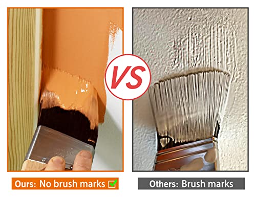 ROLLINGDOG 2 1/2 Inch (63.5mm) Angular Paint Brush with Ergonomic Well Balanced Claw Shaped Beech Wooden Handle, Easy Clean Premium Synthetic Filaments, Perfect for Cutting in and Other Detail Work - color: 2.5" Medium Bristles（pack of 1）