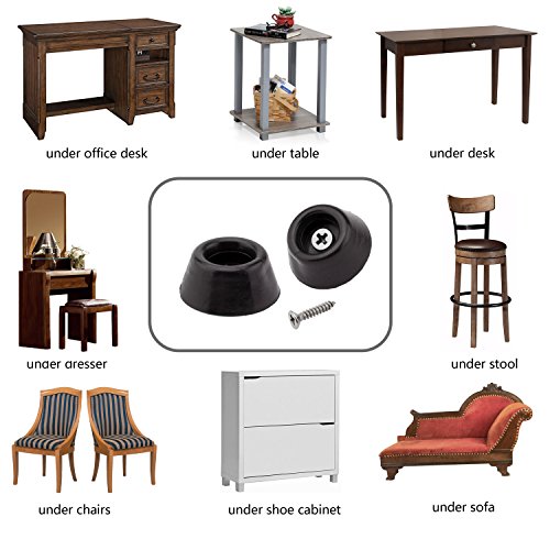 20 PCS Black Round Furniture Pads,Non Slip Non Skid Furniture Feet for Table,Desk,Chair,Sofa Leg,Noise Canceling Heavy Duty Furniture Sliders,Furniture Cups to Protect Hardwood Floors (28x12mm) - size: 28x12mm