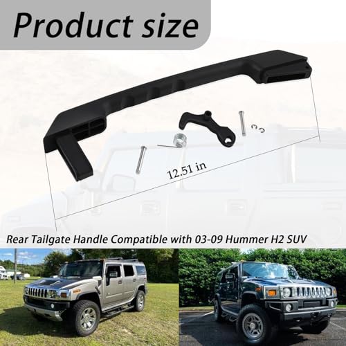 XTPTFABS 15135441 Rear Tailgate Handle Repair Kit Compatible withHummer H2 SUV 2003 2004 2005 2006 2007 2008 2009(Black Rear Liftgate Latch Handle Repair Kit)