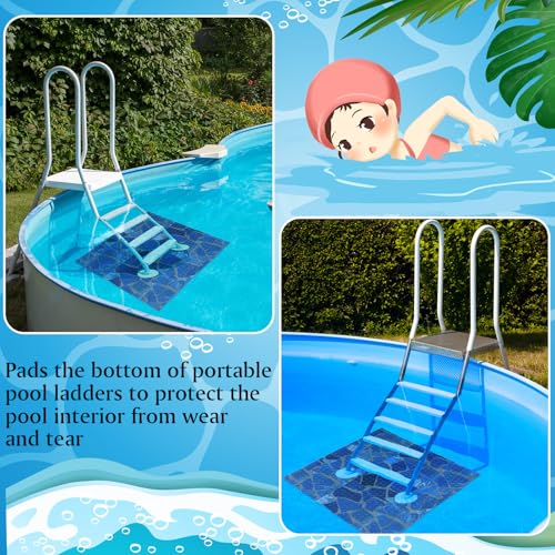 Drydiet Above Ground Ladder Mat, Swimming Protective Nonslip Step Pad with Texture, Pool Essentials Accessories for Floor Liners and Stairs, Marble Pattern (36 x 36 Inch) - size: 36 x 36 Inch