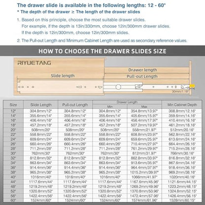 Drawer Slides Heavy Duty Locking 24 Inch, Ball Bearing Rails Track, Full Extension Ball Bearing Runners with Lock, 3" Width Up to 300 lbs Load Capacity,1 Pair - size: 24 Inch, style: With lock(W:76mm)