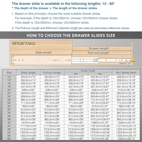 Drawer Slides Heavy Duty Locking 40 Inch, Ball Bearing Rails Track, Full Extension Ball Bearing Runners with Lock, 3" Width Up to 200 lbs Load Capacity,1 Pair - size: 40 Inch, style: With lock(W:76mm)