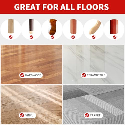 Ezprotekt Non Slip Furniture Pads, 12 Pcs 2" Anti Slip Rubber Caster Cups, Anti Skid Furniture Coasters for Hardwood Floors, No Slide Furniture Gripper, Furniture Stoppers to Prevent Sliding (Brown) - size: 2"