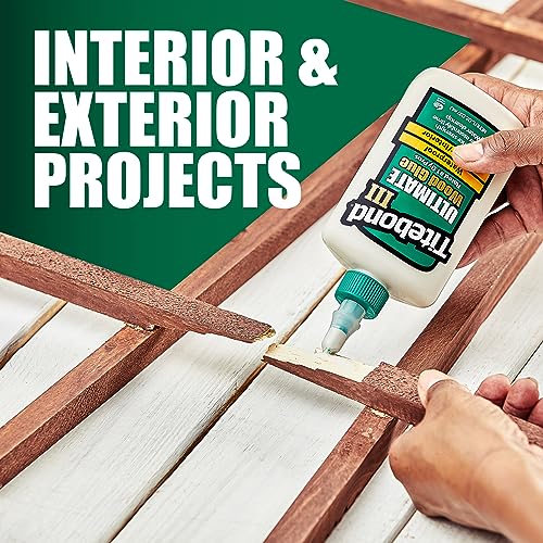 Titebond III Ultimate Wood Glue 4 Oz. (12 Pack) – Premium Professional Woodworking Adhesive, Waterproof, Strong Initial Tack, Interior/Exterior Use, Easy Water Cleanup – 1412 - size: 4 Oz. (12 Pack)
