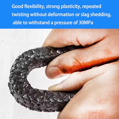 Flexible Graphite Braided Compression Packing ，for Pump Valve or Mechanical Seal,1/4" x 1/4", 10 feet - size: 1/4” ，10 feet