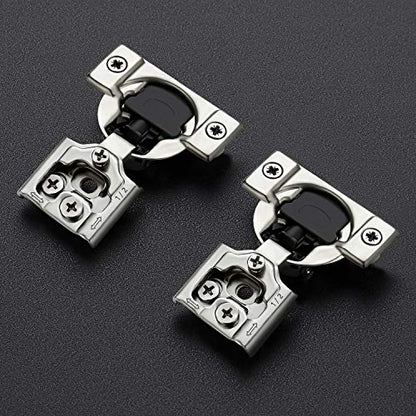 Ravinte 2 Pack 1 Pair 1/2 inch Overlay Soft Close Kitchen Cabinet Hinges Stainless Steel Adjustable Kitchen Hinges Satin Nickel Cabinet Hardware - size: 1/2 inch Overlay