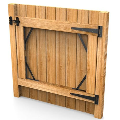 Fence Gate Frame Kit with 8 inch Hinges and Gate Latch, Includes Corner Brace Brackets, Suitable for Wooden Shed Doors and Barn Doors - size: 8 Inch